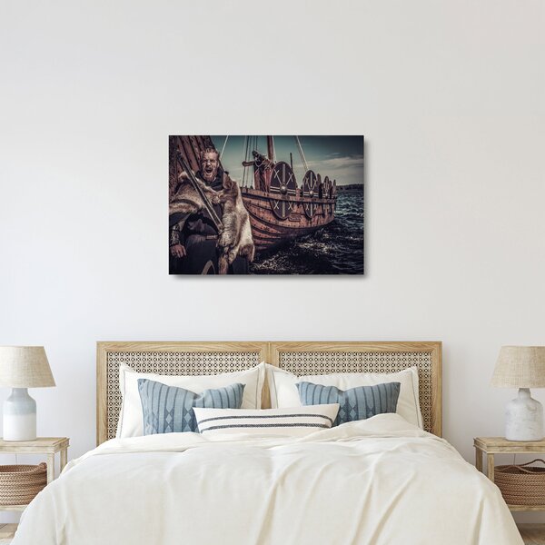 Skleněný obraz - Vikingský válečník (70x50 cm)