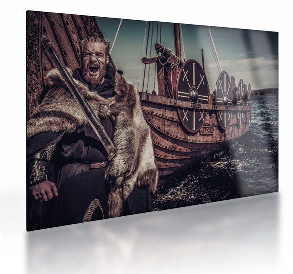 Skleněný obraz - Vikingský válečník (70x50 cm)