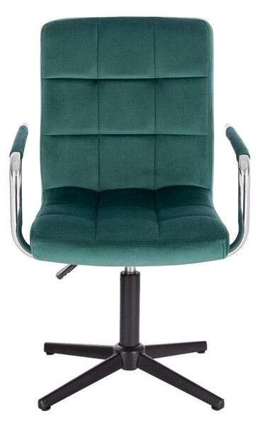 LuxuryForm DESIGN Židle VERONA VELUR na černém kříži - zelená