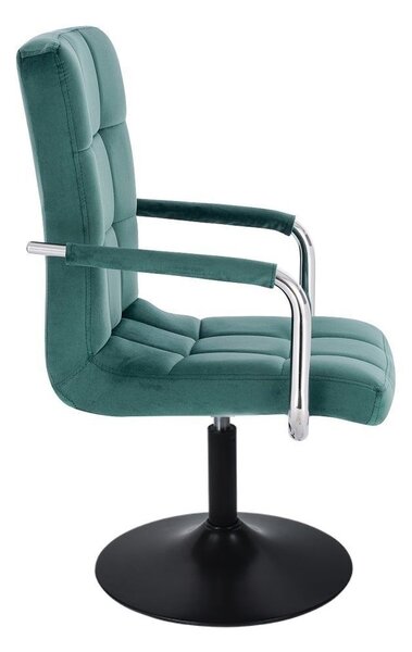 LuxuryForm DESIGN Židle VERONA VELUR na černém talíři - zelená