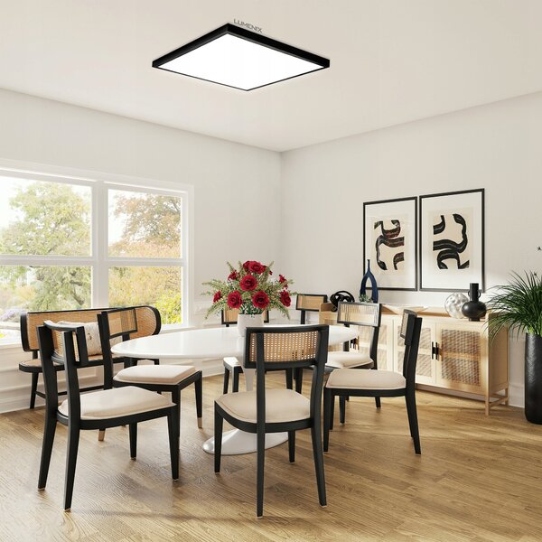 Panel Stropní Svítidlo Stropní Nástěnný svítidlo 60x60 cm 50 W LED CCD 3680 lm Černý