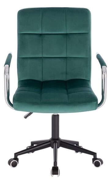 LuxuryForm DESIGN Židle VERONA VELUR na černé podstavě s kolečky - zelená