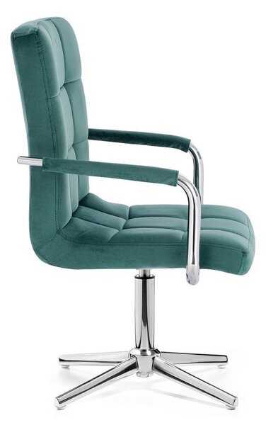 LuxuryForm DESIGN Židle VERONA VELUR na stříbrném kříži - zelená