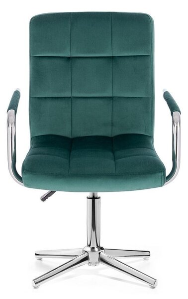 LuxuryForm DESIGN Židle VERONA VELUR na stříbrném kříži - zelená