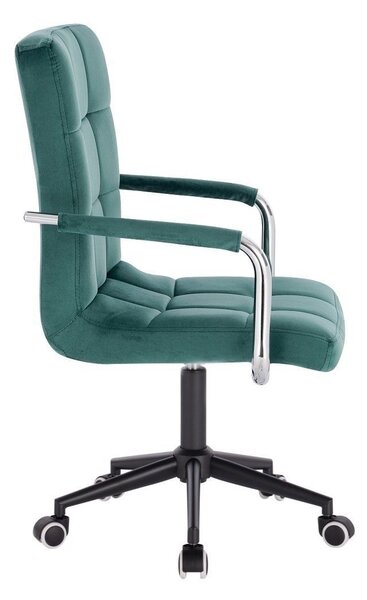 LuxuryForm DESIGN Židle VERONA VELUR na černé podstavě s kolečky - zelená