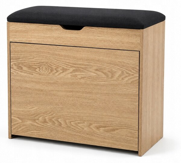 Botník BOXIMO se sedákem, hnědá, MDF 57x30x53 cm