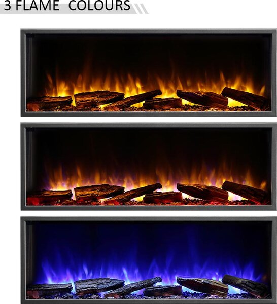 Elektrický krb, vestavný krb BALDERIA Amazona 44" – topný výkon až 2000 W, černý
