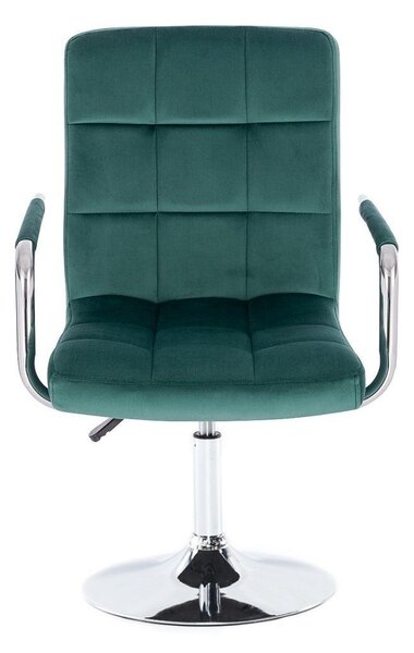LuxuryForm DESIGN Židle VERONA VELUR na stříbrném talíři - zelená