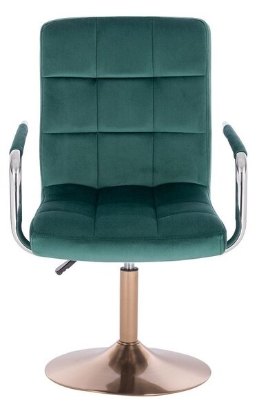 LuxuryForm DESIGN Židle VERONA VELUR na zlatém talíři - zelená