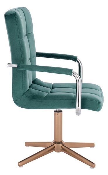 LuxuryForm DESIGN Židle VERONA VELUR na zlatém kříži - zelená
