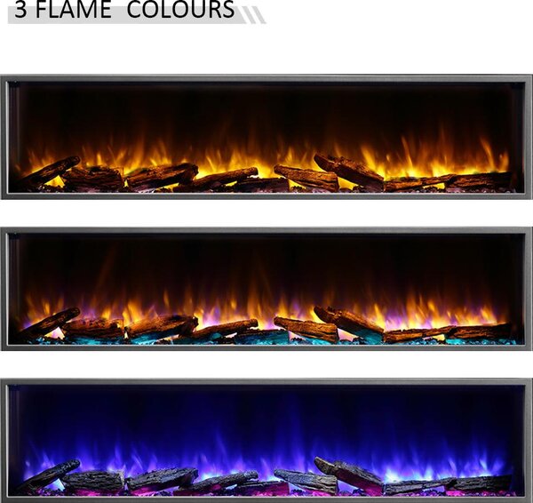 Elektrický krb, vestavný krb BALDERIA Amazona 64" – topný výkon až 2000 W, černý