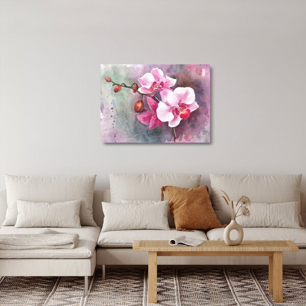 Skleněný obraz - Orchideje, aquarel (70x50 cm)