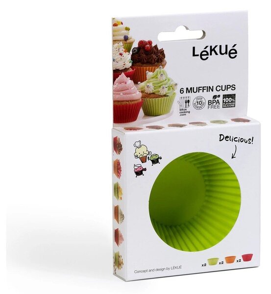 Silikonové formy na muffiny v sadě 12 ks ø 7 cm – Lékué