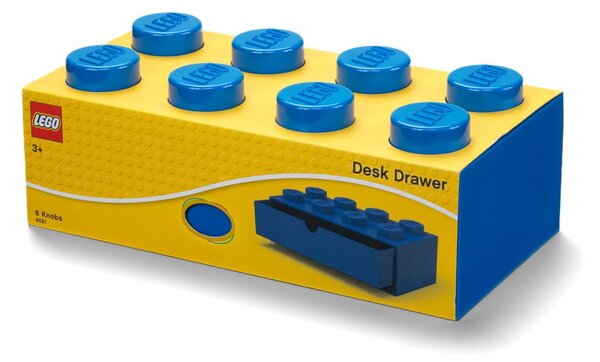 Modrý stolní box se zásuvkou LEGO®, 31 x 16 cm