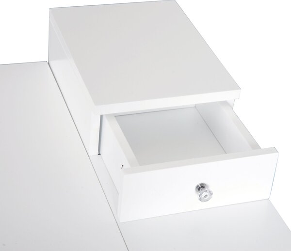 HOMCOM Toaletní Stůl s Zrcadlem Moderní Styl - 2 Zásuvky, Sklopné Zrcadlo do Ložnice, Obývacího Pokoje, 60 x 50 x 85,5 cm | Aosom