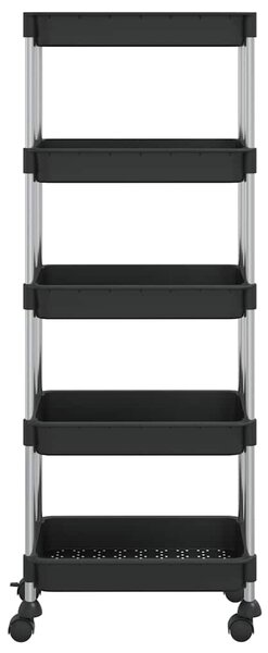Kuchyňský vozík s 5 patry černý 42x29x128 cm železo a ABS 336331