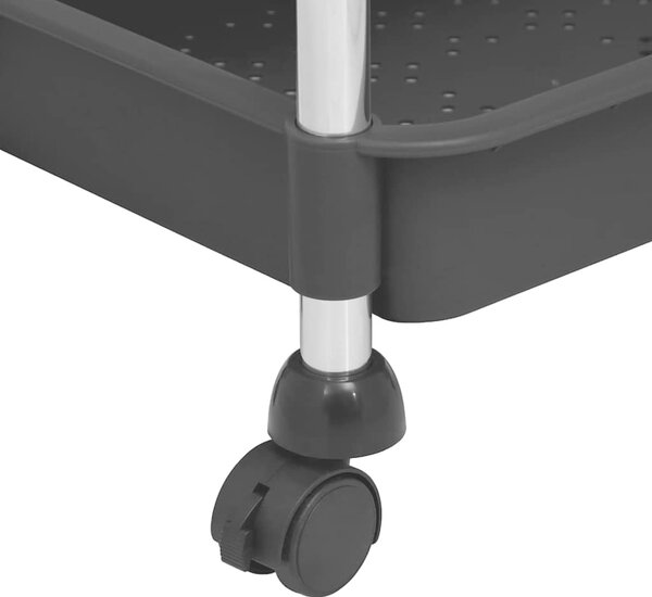 Kuchyňský vozík s 5 patry černý 42x29x128 cm železo a ABS 336331