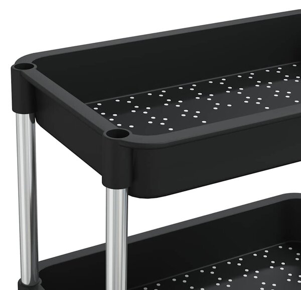 Kuchyňský vozík s 5 patry černý 42x29x128 cm železo a ABS 336331