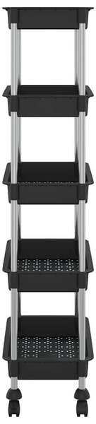 Kuchyňský vozík s 5 patry černý 42x29x128 cm železo a ABS 336331