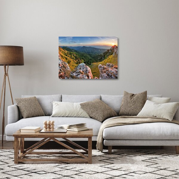 Skleněný obraz - Horská krajina (70x50 cm)