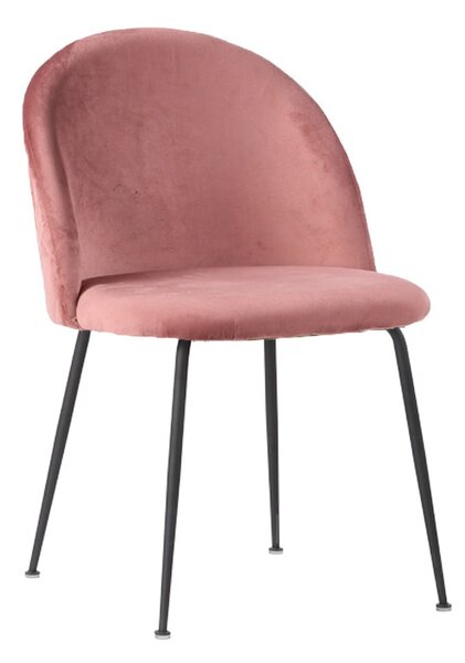 Sada 2 růžových sametových jídelních židlí House Nordic Geneve