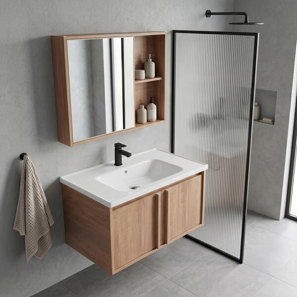 Sada Koupelnového Nábytku S Umyvadlem Rea Gama T25023 Hhl 70Cm Hnědý