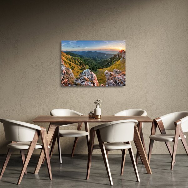 Skleněný obraz - Horská krajina (70x50 cm)