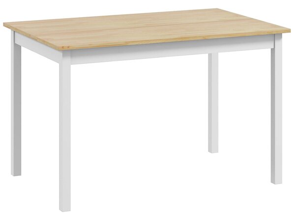 HOMCOM Jídelní Stůl, Kuchyňský Stůl, Konstrukce z Masivního Dřeva, 4 Osoby, Jídelní Stůl, Vintage Design, 120 cm, Přírodní a Bílá | Aosom
