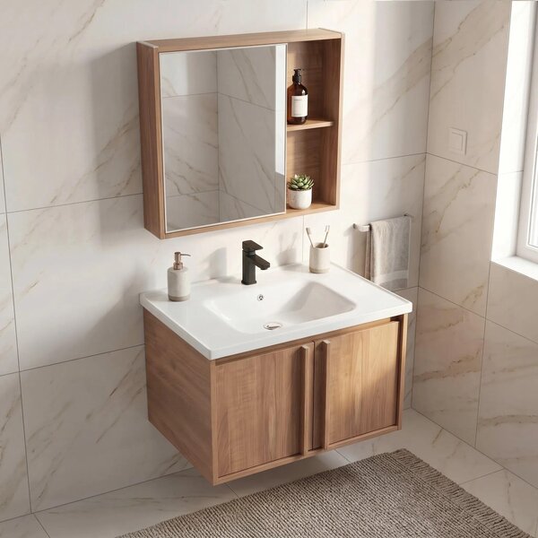 Sada Koupelnového Nábytku S Umyvadlem Rea Gama T25023 Hhl 60Cm Hnědý