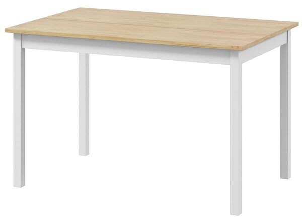 HOMCOM Jídelní Stůl, Kuchyňský Stůl, Konstrukce z Masivního Dřeva, 4 Osoby, Jídelní Stůl, Vintage Design, 120 cm, Přírodní a Bílá | Aosom