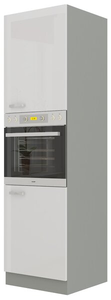 Potravinová kuchyňská skříňka na troubu Brunea 60 DP-210 2F (šedá + lesk bílý). 1024990