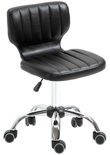 HOMCOM Kolektivní Stolička - 360° otočná pracovní stolička - ergonomická stolička - nastavitelná výška sedáku 47-62 cm - polstrovaný syntetický povrch