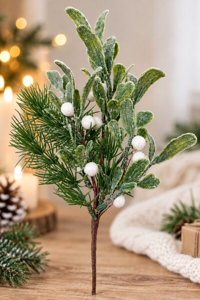 Vánoční větvička jmelí 31cm 3000979