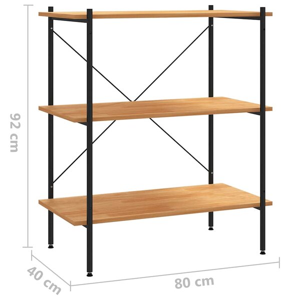 3patrový regálový díl černý a dubový 80 x 40 x 92 cm 336340