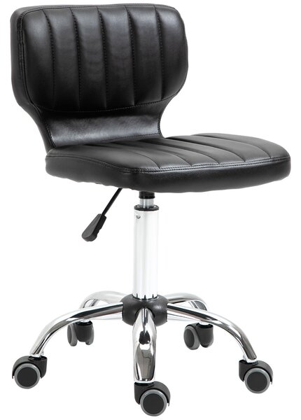 HOMCOM Kolektivní Stolička - 360° otočná pracovní stolička - ergonomická stolička - nastavitelná výška sedáku 47-62 cm - polstrovaný syntetický povrch
