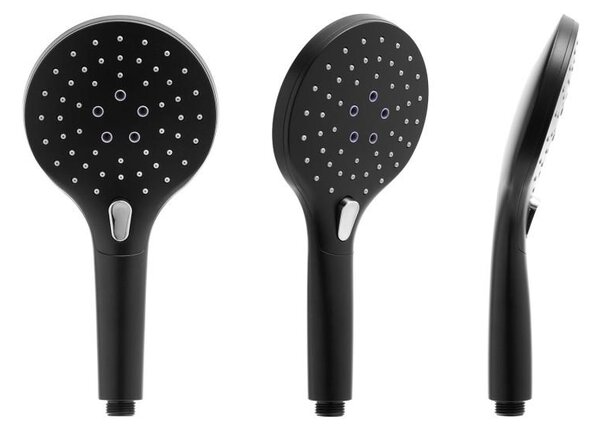 Erga Bergen Therm, sprchová souprava s termostatickou baterií a dešťovou hlavicí 25cm, černá matná, ERG-YKA-BP.BERGEN-THERM-25-BLK