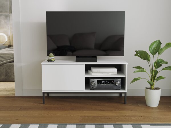 Tv stolek Quebec 1D (bílá matná). Akce -29%