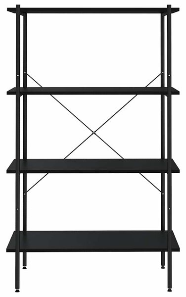 Policový regál se 4 policemi černý 80 x 40 x 130 cm 336343