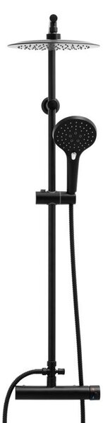 Erga Bergen, sprchová souprava s dešťovou hlavicí 25cm, černá matná, ERG-YKA-BP.BERGEN 25 BLK