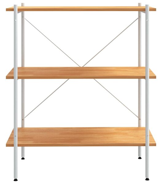 Policový regál se 3 policemi bílý a dub 80 x 40 x 92 cm 336342
