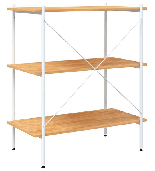 Policový regál se 3 policemi bílý a dub 80 x 40 x 92 cm 336342