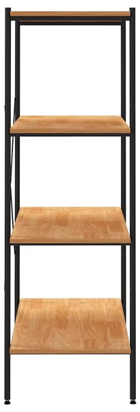 Policový regál se 4 policemi černý a dub 80 x 40 x 130 cm 336344