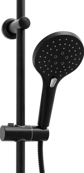 Erga Bergen Therm, sprchová souprava s termostatickou baterií a dešťovou hlavicí 25cm, černá matná, ERG-YKA-BP.BERGEN-THERM-25-BLK