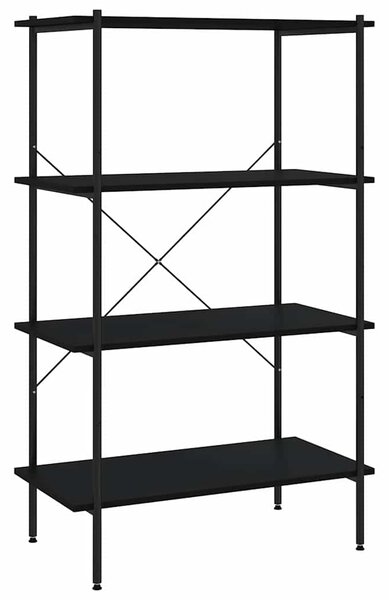 Policový regál se 4 policemi černý 80 x 40 x 130 cm 336343