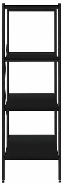 Policový regál se 4 policemi černý 80 x 40 x 130 cm 336343