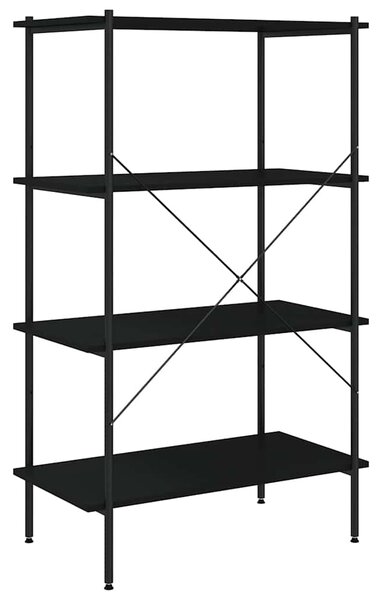 Policový regál se 4 policemi černý 80 x 40 x 130 cm 336343