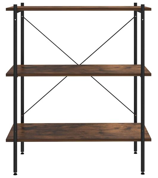 Policový regál se 3 policemi černý a přírodní 80 x 40 x 92 cm 336341