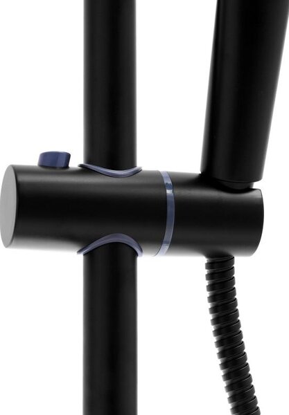 Erga Bergen Therm, sprchová souprava s termostatickou baterií a dešťovou hlavicí 25cm, černá matná, ERG-YKA-BP.BERGEN-THERM-25-BLK