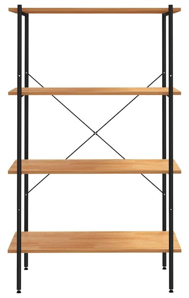 Policový regál se 4 policemi černý a dub 80 x 40 x 130 cm 336344
