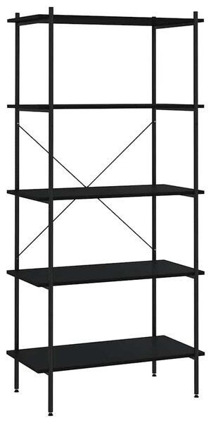 Policový regál s 5 policemi černý 80 x 40 x 163 cm 336347